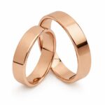 Obrączki różowe złoto SL16 płaskie z soczewką