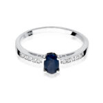 Pierścionek złoty z szafirem  i diamentami BD-W67B - obrazek 2