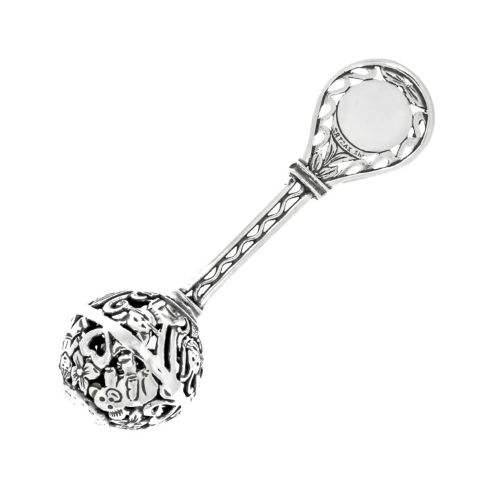 Grzechotka srebrna prezent na Chrzest - obrazek 2