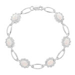 Bransoleta srebrna z opalami i cyrkoniami
