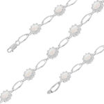 Bransoleta srebrna z opalami i cyrkoniami - obrazek 2