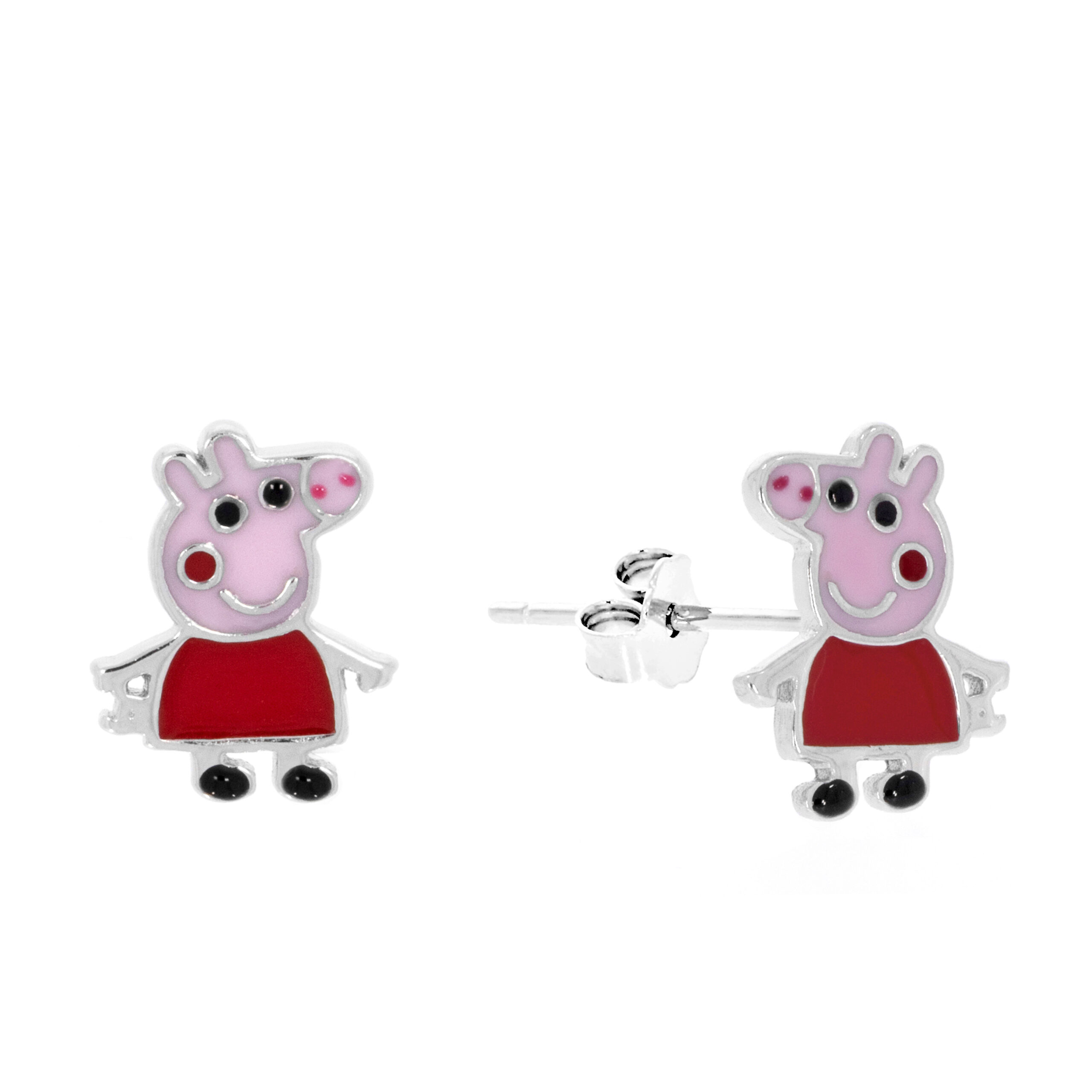 10008640 Kolczyki srebrne dziecięce świnki - obrazek 1