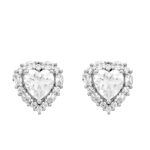 Kolczyki srebrne serca z cyrkoniami