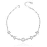 Bransoletka srebrna gwiazdki z cyrkoniami