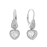 Kolczyki srebrne serca  z cyrkoniami - obrazek 2