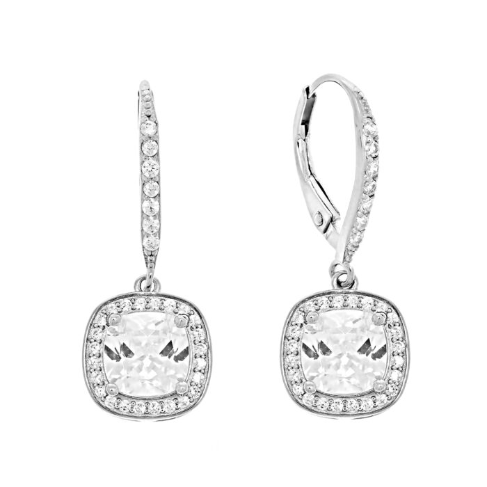 Kolczyki srebrne wiszące z cyrkoniami - obrazek 2