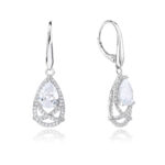 Kolczyki srebrne wiszące z cyrkoniami - obrazek 2