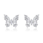 Kolczyki srebrne motylki z cyrkoniami