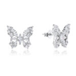 Kolczyki srebrne motylki z cyrkoniami - obrazek 2