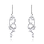 Kolczyki srebrne wiszące z cyrkoniami