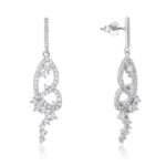 Kolczyki srebrne wiszące z cyrkoniami - obrazek 2