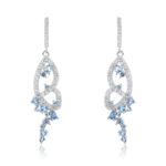 Kolczyki srebrne wiszące z cyrkoniami