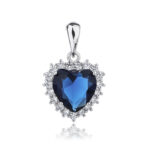 Zawieszka srebrna serce z cyrkoniami