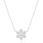 Naszyjnik srebrny śnieżynka z cyrkoniami