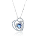 Naszyjnik srebrny serduszko z cyrkoniami