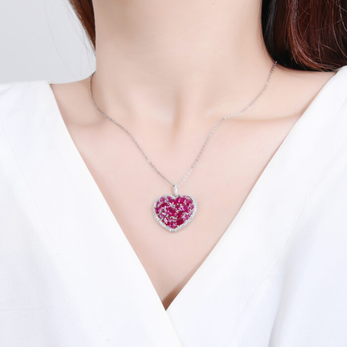 Zawieszka srebrna serce z cyrkoniami - obrazek 3