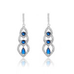 Kolczyki srebrne wiszące z cyrkoniami