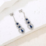 Kolczyki srebrne wiszące z cyrkoniami - obrazek 4