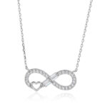 Naszyjnik srebrny nieskończoność infinity z cyrkoniami