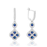 Kolczyki srebrne wiszące z cyrkoniami - obrazek 2