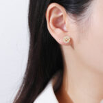 Kolczyki srebrne pozłacane infinity nieskończoność cyrkonie - obrazek 3