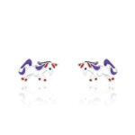 Kolczyki srebrne jednorożce emaliowane