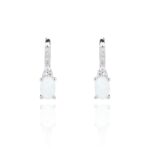 Kolczyki srebrne z opalem i cyrkoniami