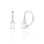 Kolczyki srebrne z opalem i cyrkoniami - obrazek 2