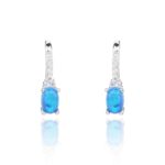 Kolczyki srebrne z opalem i cyrkoniami