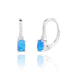 Kolczyki srebrne z opalem i cyrkoniami - obrazek 2