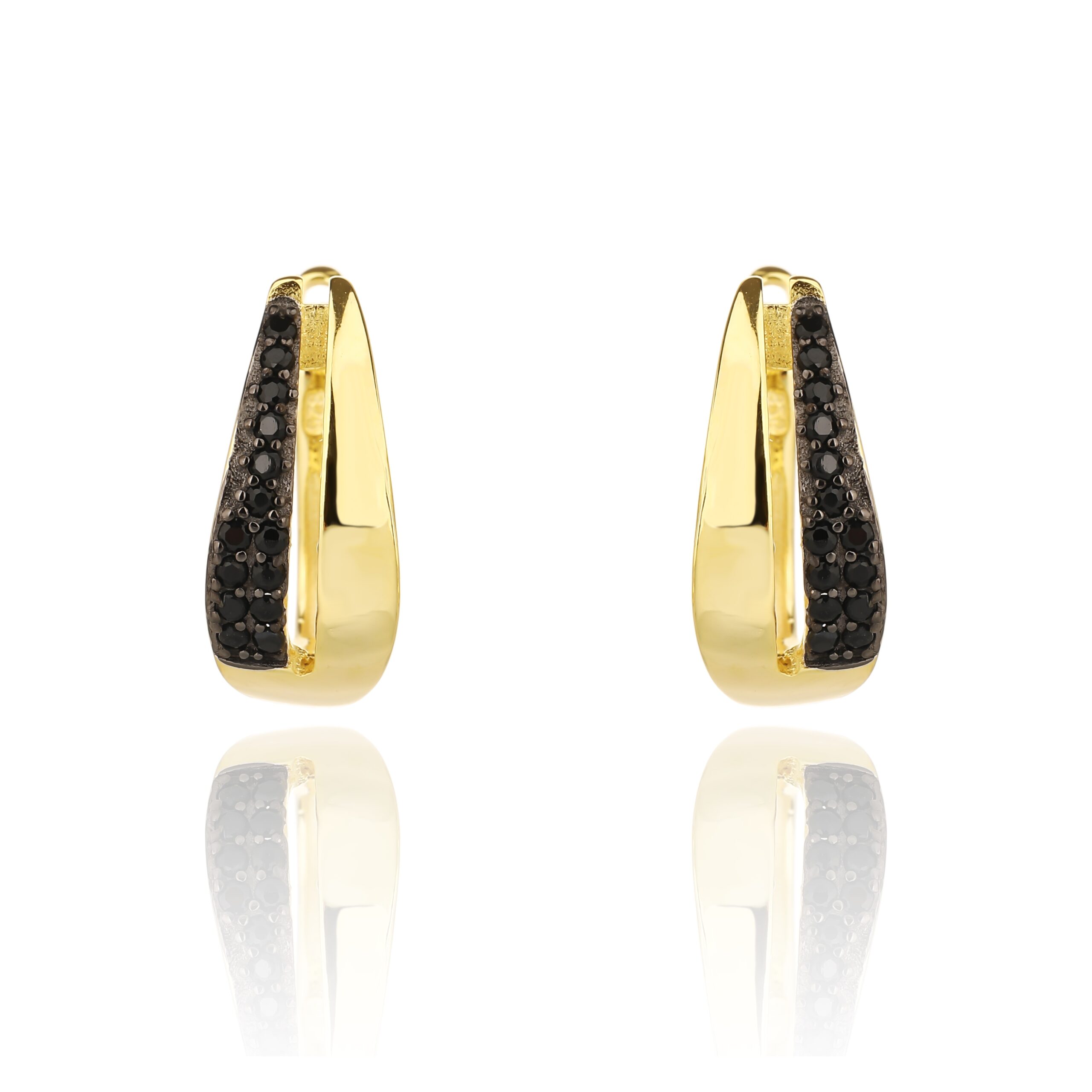 10025916 Kolczyki srebrne pozłacane z cyrkoniami - obrazek 1