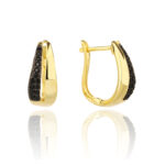 Kolczyki srebrne pozłacane z cyrkoniami - obrazek 2