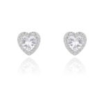 Kolczyki srebrne serduszka z cyrkoniami