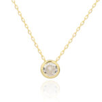 Naszyjnik srebro pozłacane z cyrkonią