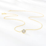 Naszyjnik srebro pozłacane z cyrkonią - obrazek 2