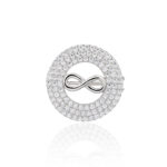 Broszka srebrna 925 znak nieskończoności z cyrkoniami