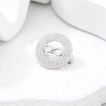 Broszka srebrna 925 znak nieskończoności z cyrkoniami - obrazek 2