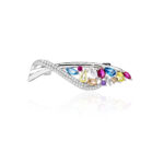 Broszka srebrna 925 z kolorowymi cyrkoniami