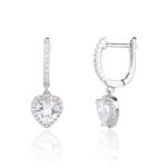 Kolczyki srebrne serduszka cyrkonie