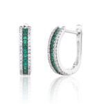 Kolczyki srebrne cyrkonie szmaragdowe