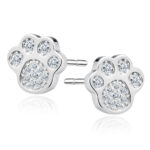 Kolczyki srebrne łapki z cyrkoniami