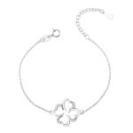 Bransoleta srebrna koniczynka