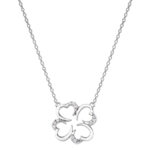 Naszyjnik srebrny koniczynka z cyrkoniami