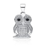 Zawieszka srebrna sowa z cyrkoniami