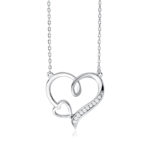 Naszyjnik srebrny serduszko z cyrkoniami