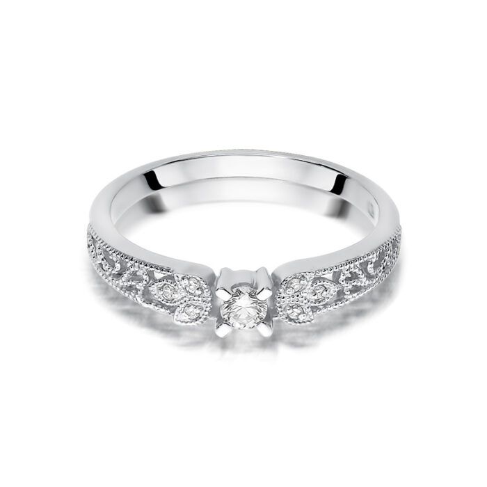 Pierścionek złoty z diamentami BD-W411b - obrazek 2