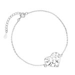 Bransoleta srebrna serduszko listki