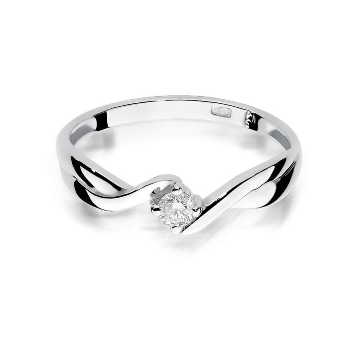 Pierścionek złoty z diamentema BD-W208B - obrazek 2