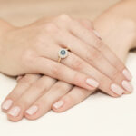 Pierścionek złoty z szafirem i diamentami BD-W284 - obrazek 4