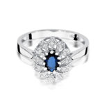 Pierścionek złoty z szafirem i diamentami BD-W354B - obrazek 2